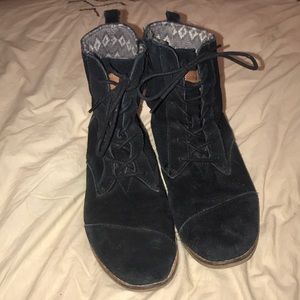 Black Suede TOMs Boots